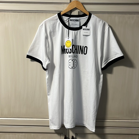 MOSCHINO White Double Smiley T-Shirt - Picture 5 of 15